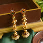 Kemp stud long jhumka with kundan stone hangings