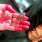 Small Mango motifs stud  - Blue