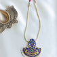Semi Precious Kemp - Gold Finish Chain  Jumbo  Triangle Pendant without Jhumka #5