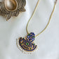 Semi Precious Kemp - Gold Finish Chain  Jumbo  Triangle Pendant without Jhumka #5