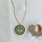 Semi Precious Kemp - Gold Finish Chain  Jumbo Peacock pendant  without Jhumka #6