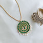 Semi Precious Kemp - Gold Finish Chain  Jumbo Peacock pendant  without Jhumka #6
