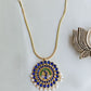 Semi Precious Kemp - Gold Finish Chain  Jumbo Peacock pendant #7