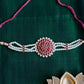 Semi Precious Kemp - Gold Finish  3 layered  pearl Round pendant chocker
