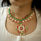 Semi Precious Kemp - Mango motifs Jumbo Flowered pendant  -Red, White,Green