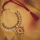 Semi Precious Kemp - Mango motifs Jumbo Flowered pendant  -Red, White,Green
