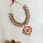 Semi Precious Kemp - Mango motifs Jumbo Flowered pendant  -Red, White,Green