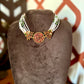 Kemp - Multi layered pearl peacock & chakra pendant chocker  #20