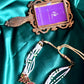 Kemp - Multi layered pearl peacock & chakra pendant chocker  #20