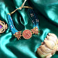 Kemp - Multi layered pearl peacock & chakra pendant chocker  #21