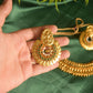 Gold Finish Small Lakshmi coin Necklace  with Stud#19