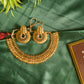 Gold Finish Small Lakshmi coin Necklace  with Stud#19