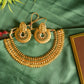 Gold Finish Small Lakshmi coin Necklace  with Stud#19