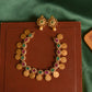 Matte Finish Coin ruby necklace with stud