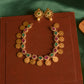 Matte Finish Coin ruby necklace with stud