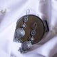 Silver  Finish   hook drop  Carving Rain drop earring
