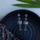 Silver  Finish   hook drop  Carving Rain drop earring