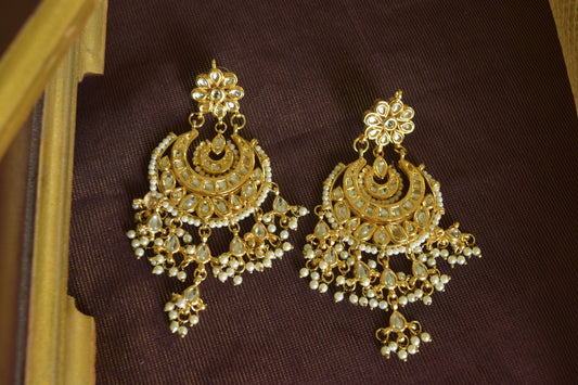 Gold Finish layered chandbali  - Model 2