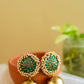 Statement Cluster pearl  Green stud with jhumka (Jumbo Size)