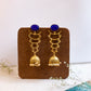 Matte Finish Royal blue crystal stud with long  jhumka