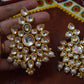 Kundan Statement Earrings with Round Pearl Beads